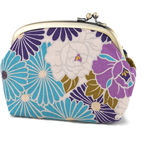 Pochette porte monnaie femme rétro en coton violet pour ne plus perdre vos pièces de monnaie