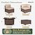 Aoxun 8 Piece Patio Furniture Set with 44” Fire Pit Table Wicker Rattan Outdoor Sectional Sofa Set with Coffee Table and 4” Thickened Cushions, Beige (Waterproof Cover Included)