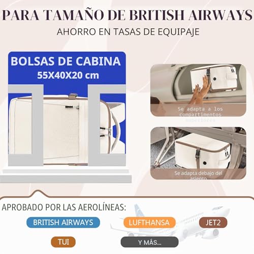 Miniatura 2 de Hayayu Mochila Viaje Cabina Avion 55x40x20, Mochila De Viaje Maletas De Viaje Cabina 44l Equipaje De Mano Grande Bolsa De Viaje Hombre Mujer Con Bolsillo Antirrobo