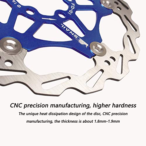 Newgoal Bicycle Disc Brake Disc Mountain Bike Floating Brake Disc Center Lock Bicycle Accessories (blue 203mm) - Image 4