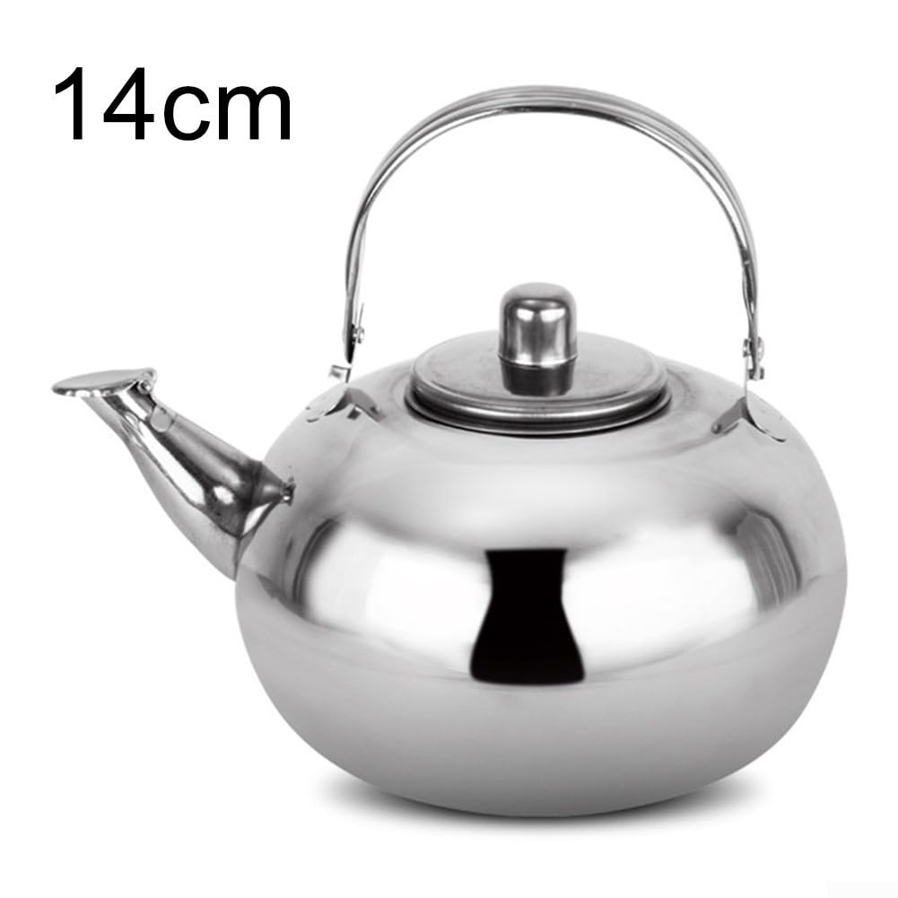 Stainless Steel Kettle with Heat Resistant Handle Camping Coffee Pot for Stovetop Outdoor Activities Home Use(14cm)