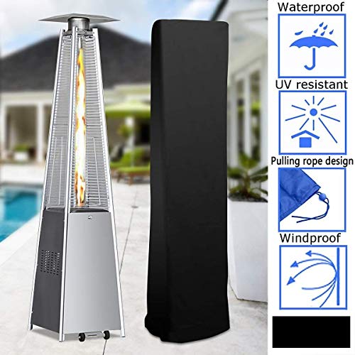 Liyue-Abdeckung Schwarz 221X53X61cm Polyester Wasserdicht UV-beständig Gartenmöbel Abdeckung Heizpilz Abdeckung for Hausgärten Elektrischer