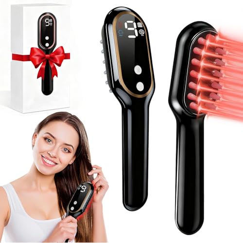 Obiredk ㅤLaser Hair Growth Comb for Men & Women, FDA Cleared 650nm LLLT Red Light Therapy for Hair Regrowth, Targeted Treatment for Receding Hairline & Thinning Crown, Portable Rechargeable - Black