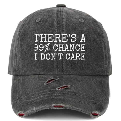 There's A 99% Chance I Don't Care Hat Men Vintage Mesh Cap for Fall Black