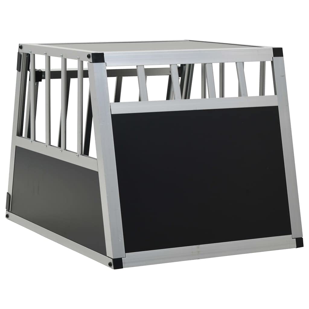 Hundetransportbox aus Aluminium und MDF 54 x 69 x 50 cm mit Einzeltür, leicht und wetterfest für kleine Hunde, ideal als sicherer Schlafplatz im Auto, Garten oder Outdoor