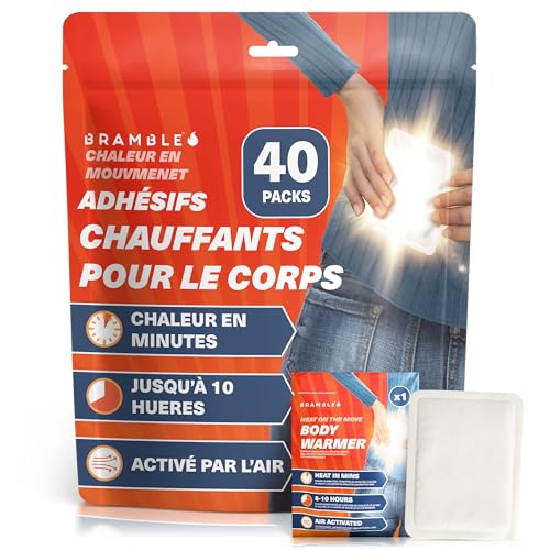 Bramble - Chauffe-Corps adhésifs (Paquet de 40) - Patchs adhésifs Ultra-Fins pour Une Chaleur...