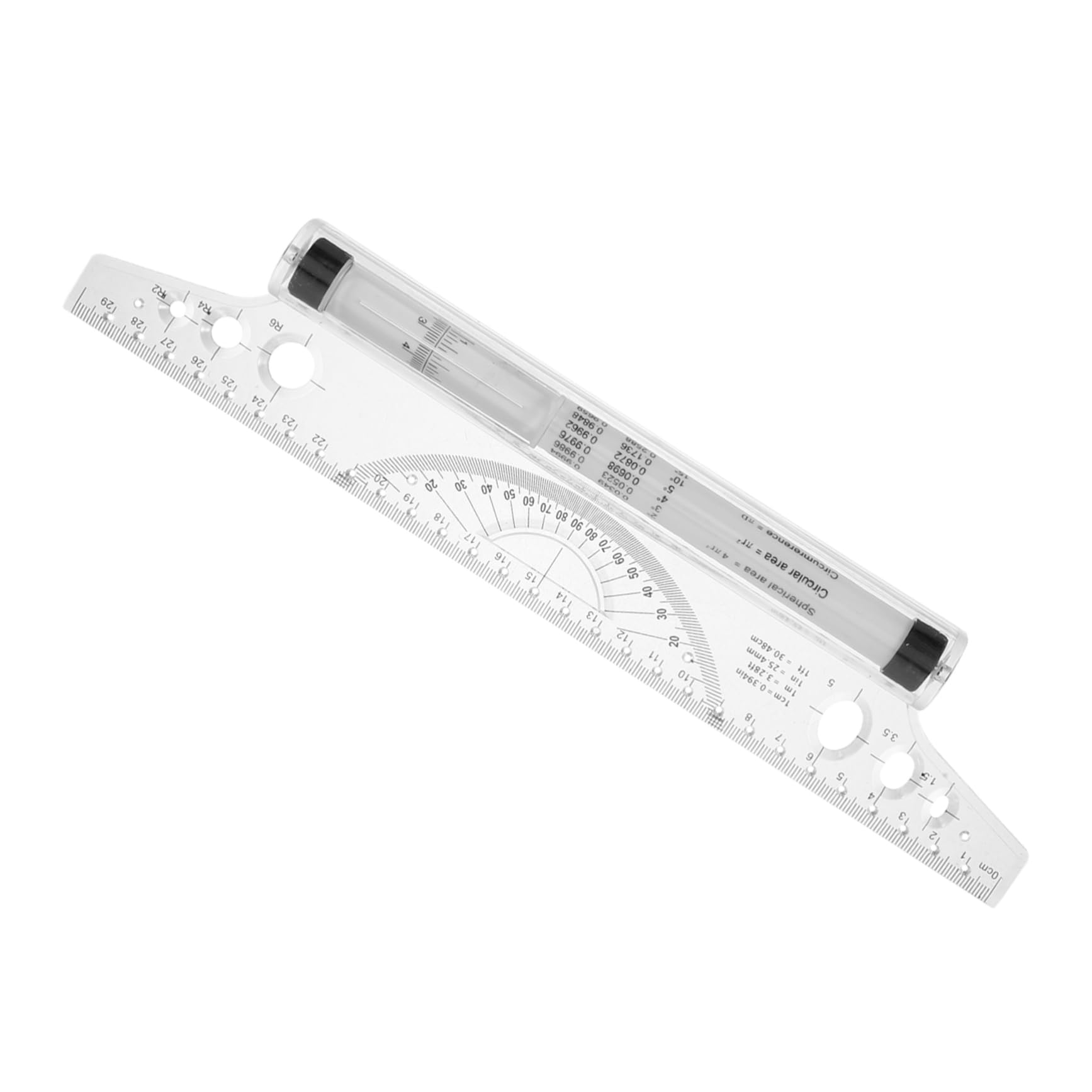 Uonlytech 5 Pièces règle parallèle règle du mètre de dessin polyvalente roulante souple d'architecte outil de durable souverain parallèle Plastique blanche