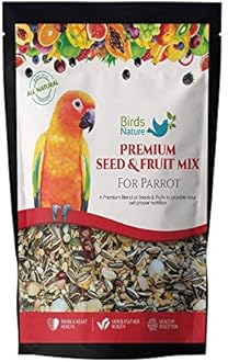 BirdsNature Premium Seed & Fruit Mix for African Greys Parrot, Senegals, Amazons, Electus, Small Cockatoos, Conures, Caiques & Exotic Birds (15kg)