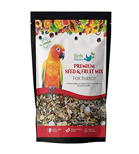 BirdsNature Premium Seed & Fruit Mix for African Greys Parrot, Senegals, Amazons, Electus, Small Cockatoos, Conures, Caiques & Exotic Birds (15kg)