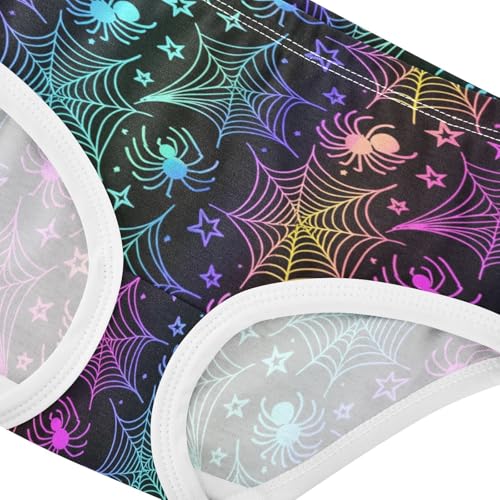 Joisal Girls Underwear Toddler 2t Cotton Panties Little Girl Florals Briefs Underpants Neon Rainbow Spiders Webs4