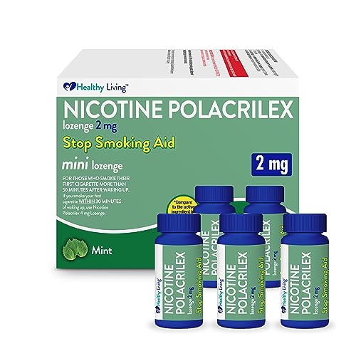 Healthy Living Nicotine Polacrilex Mini Lozenge Stop Smoking Aid 2 mg Mint Flavor 135 Count