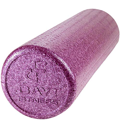 Day 1 Fitness High-Density Round Foam Rollers - 4 Size and 8 Color Options - Massage Rollers for Stretching, Deep Tissue and Myofascial Release