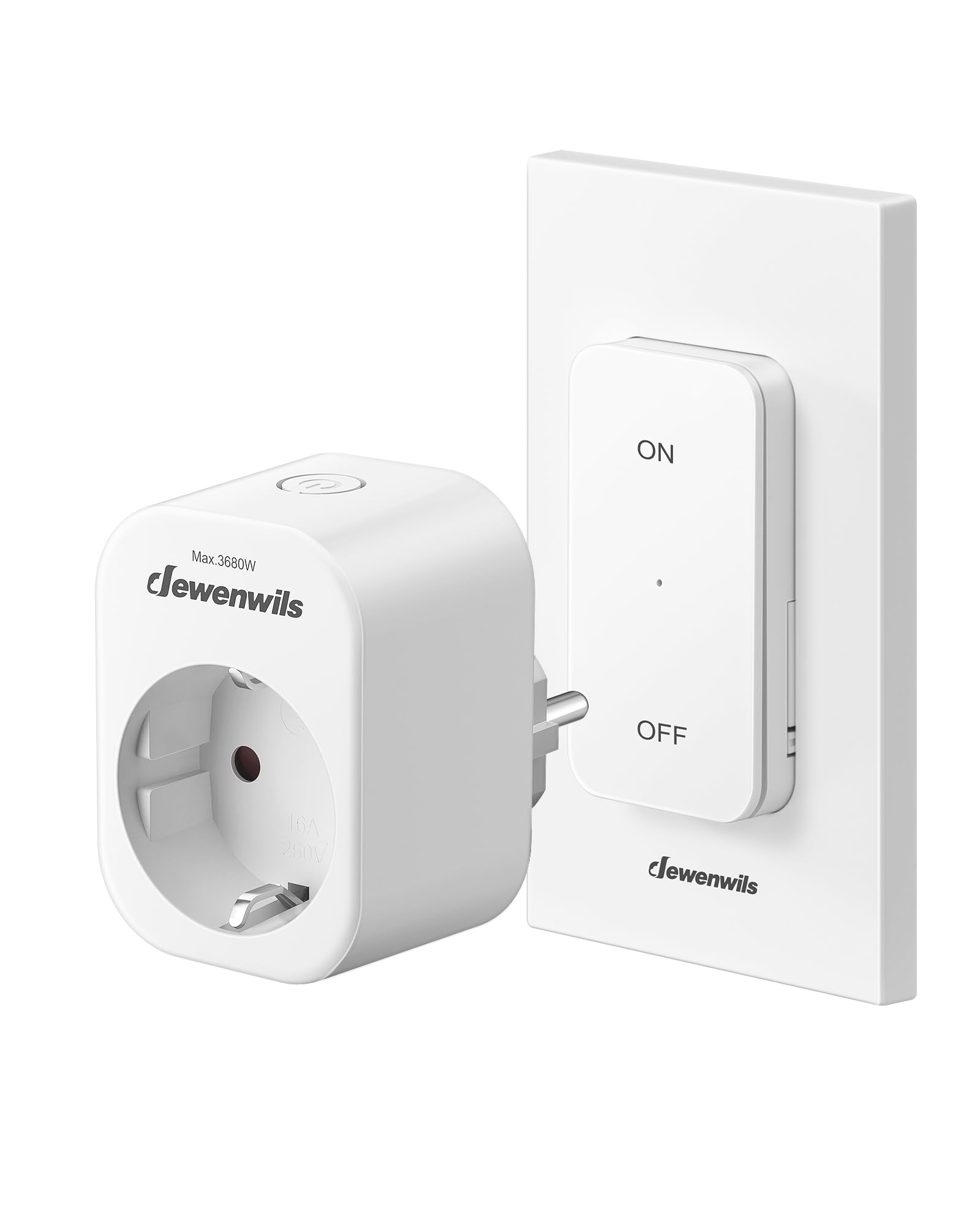 DEWENWILS Enchufe Inalámbrico con Mando a Distancia, 16A 3680W, Interruptor de Pared Inalámbrico de Encendido/Apagado, Material Ignífugo, Interruptor de Luz Expandible, 30M Alcance, Preprogramado Global Recycled Standard Global Recycled Standard Global Recycled Standard