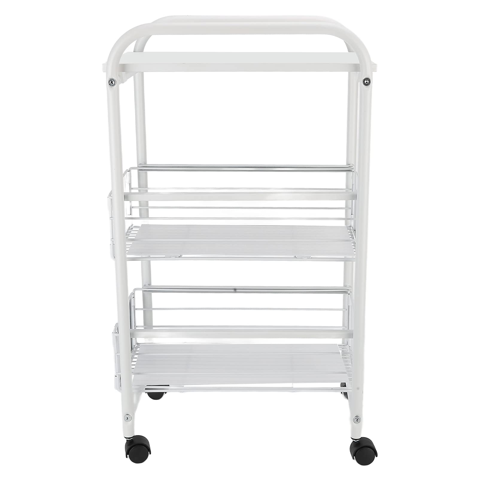 Wózek do Przechowywania Organizer na Kółkach Kompozytowe Drewno i żelazo Wózek Narzędziowy 37,5 X 24 X 65,5 Cm z 4 Kółkami 3-poziomowa Półka do Kuchni Sypialnia Łazienka Pokój Dzienny