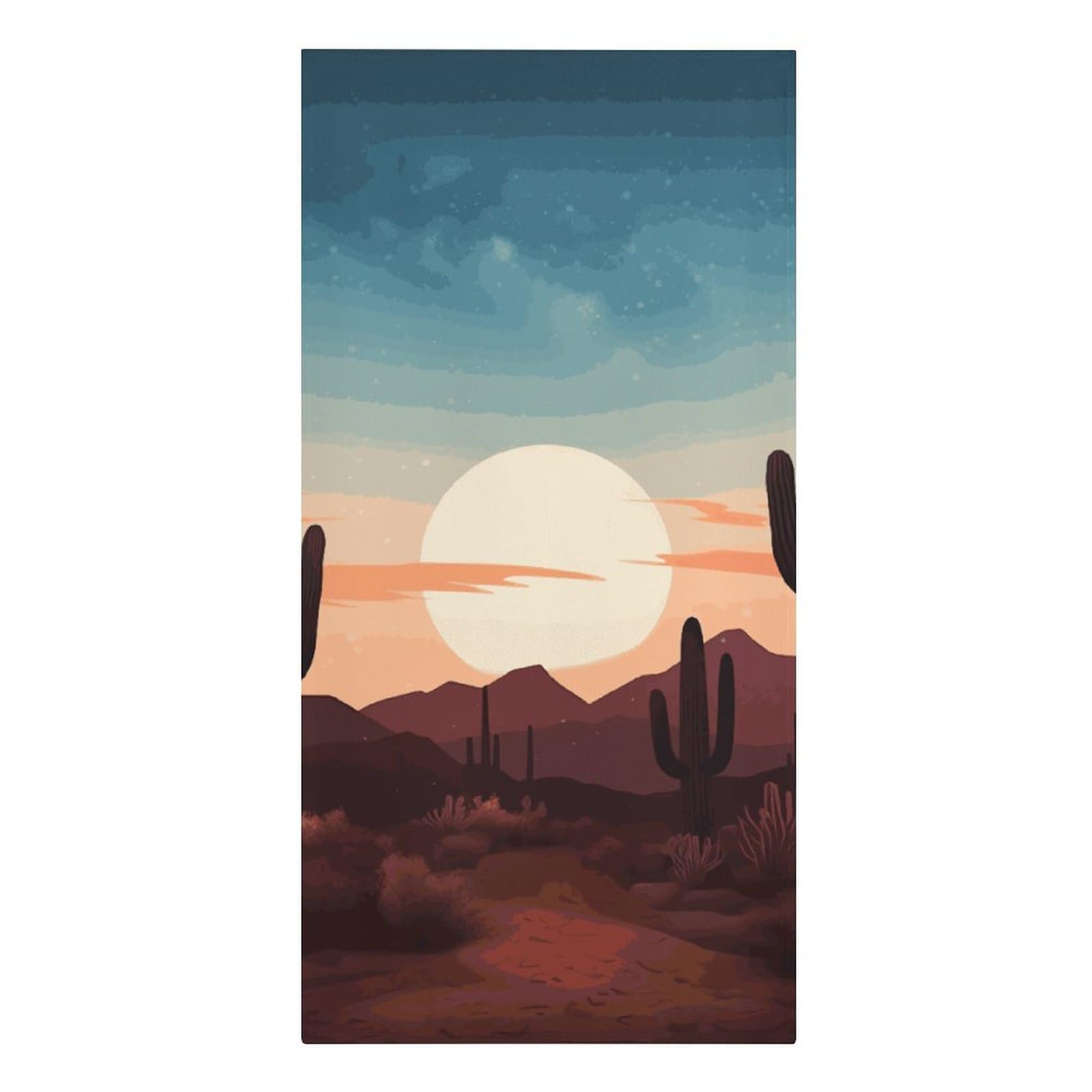 QMNLKH Desert with Cactus Beach Towel for Women, Large Microfiber Pool Towel for Men, Absorbent Swim Towels for Home, Lightweight Bath Towels for Camping, Yoga, 30.3"x61.4"