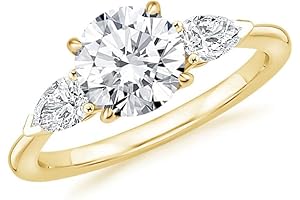 Diamond Radiance in a Three Stone Engagement Ring - Celestial Charm for Her Promise