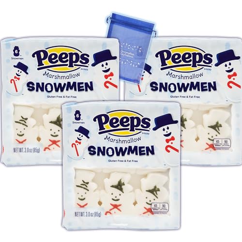 Peeps Schneemänner 18 Schneemänner Strumpffüller Bundle Pack 3 einzeln versiegelte geschenkbare 6 Marshmallow-Schneemänner Tabletts Strumpffüller Geschenk Urlaub Leckereien mit Cornershop