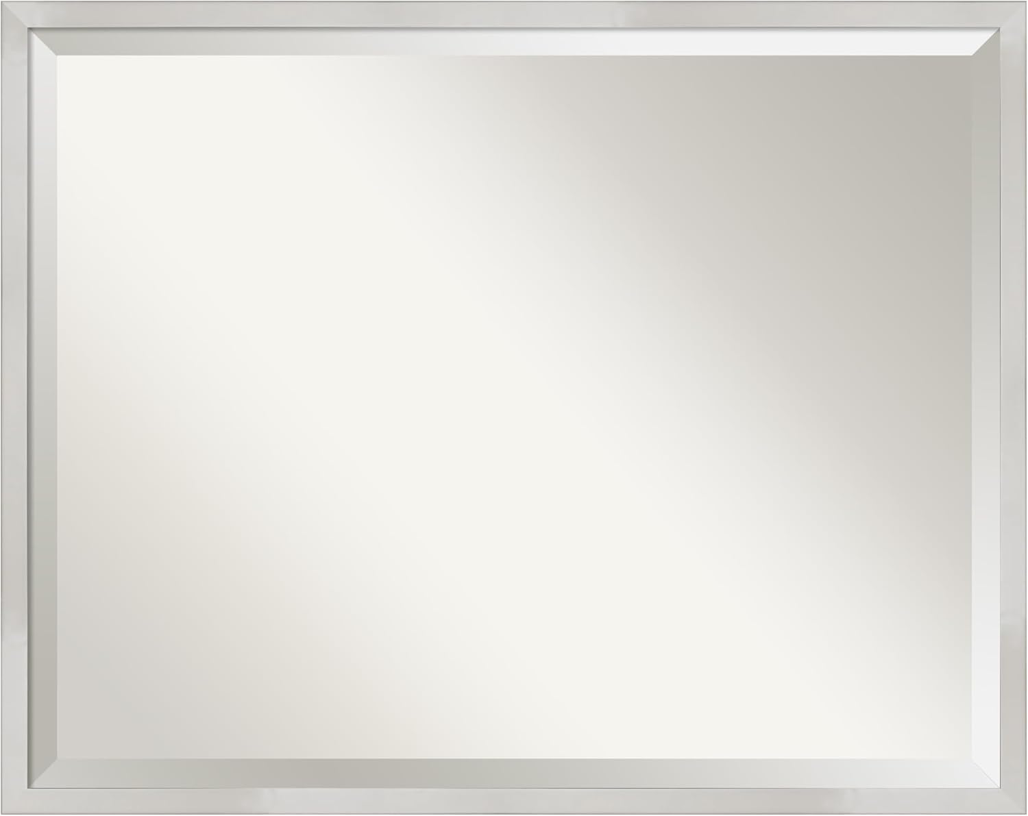 Amanti Art Silver Wall Mirror 23x29 Svelte Silver Rectangle Bathroom Mirror for Wall Decor Living Room, Large Modern Wood Frame, Hangs Horizonally and Vertically, Bathroom Decor, Beveled Edge