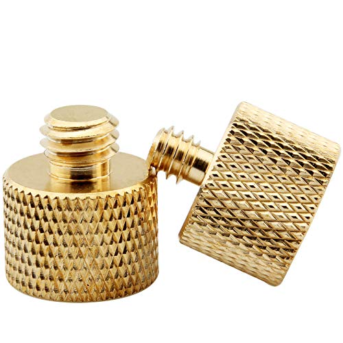 XINJUE 2 pieces, 3/8 male to 5/8 female, 1/4 male to 5/8 female, male to female adapter, microphone holder adapter, combination kit, (solid brass)