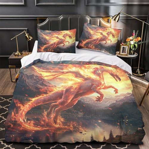 Linge de lit ptérosaure imprimé 3D en microfibre super douce finitions premium