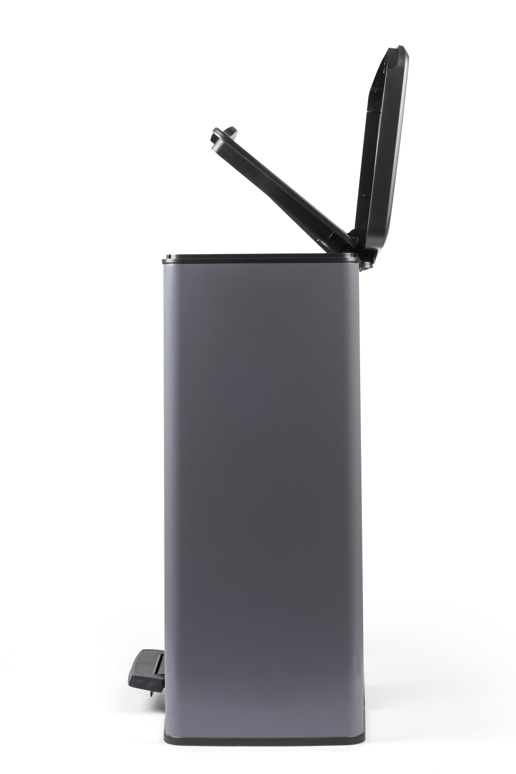 Curver - Poubelle à pédale 65 l, couleur grise, couvercle et anneau pour sac