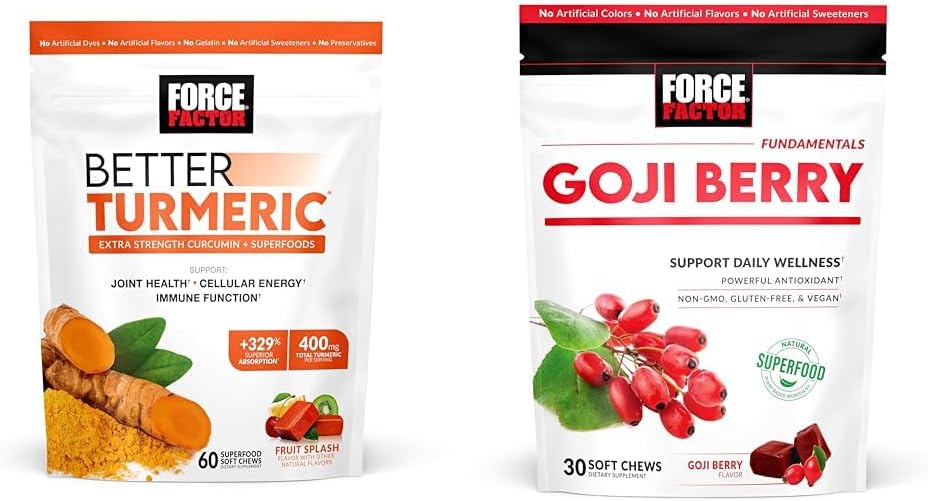 Force Factor Better Turmeric 60 Soft Chews Joint Support
