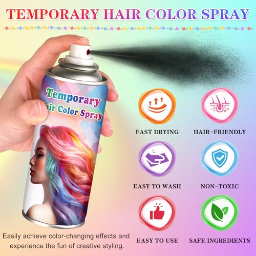 Spray de color negro temporal para cabello 120ML miniatura 2