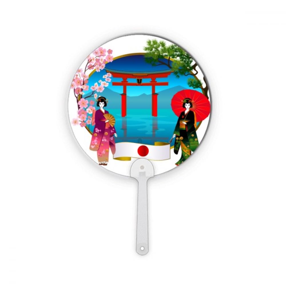 Parapluie japonais rond Kimono Girl plastique décoration éventail traditionnel salon de thé asie