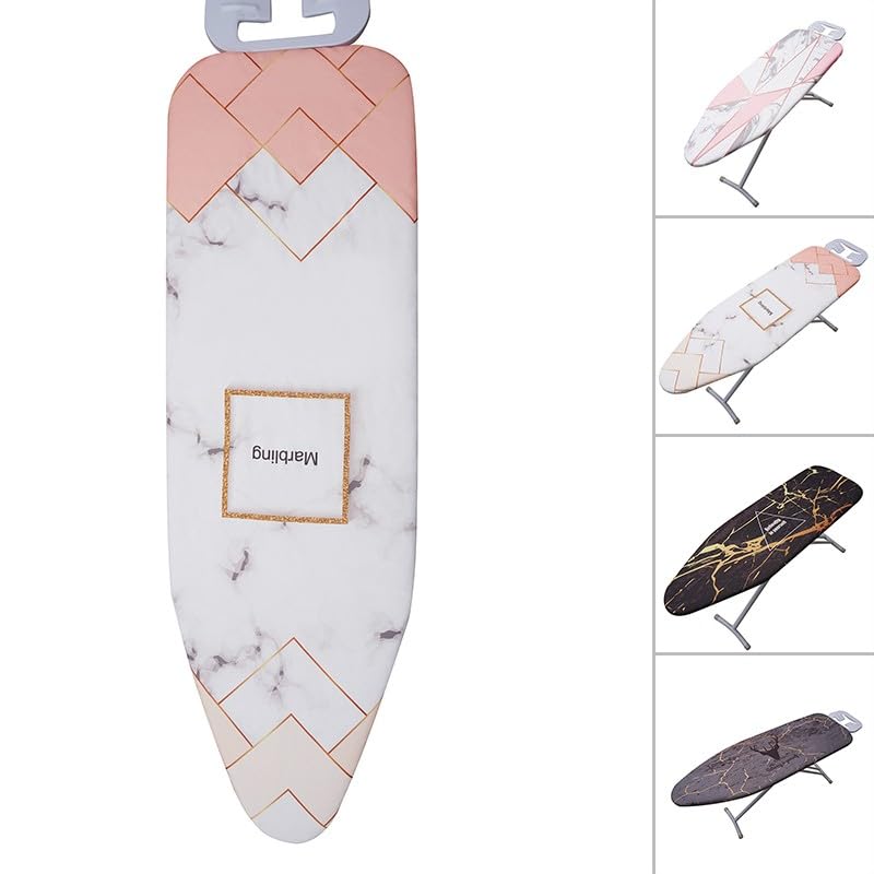 FUBESK Funda protectora gruesa antideslizante para tabla de planchar con estampado de mármol, para uso doméstico, 140 x 50 cm