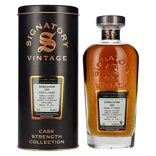 Signatory Vintage Glenallachie 12 Years Old Cask Strength 2009 65,8% Vol. 0,7L In Tinbox