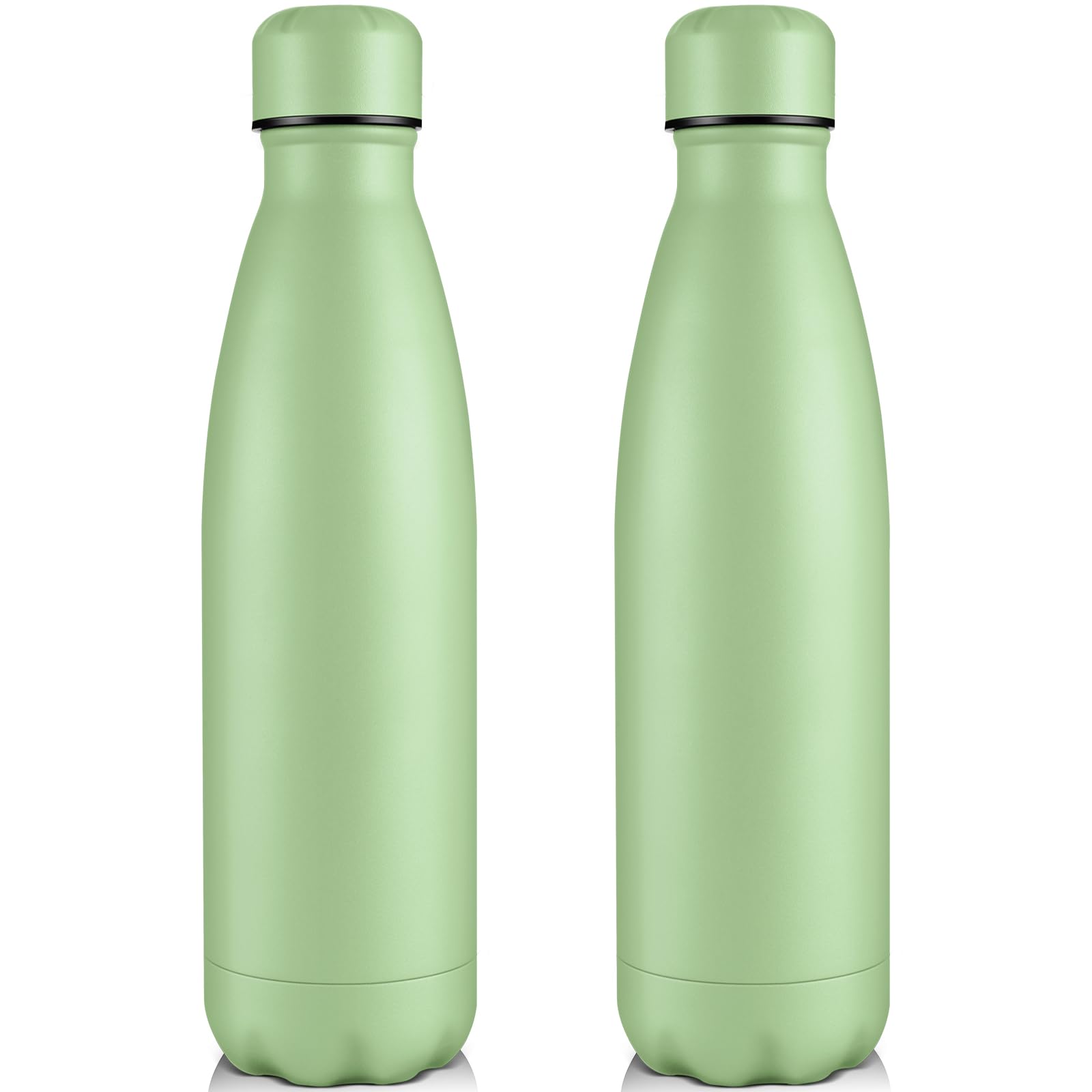 Volhoply 750ml Insulated Water Bottles, Double Wall Stainless Steel Vacuum Flask Keeps Cold 24H & Hot 12H, BPA Free Leakproof Bottle (Green,2 Pack)