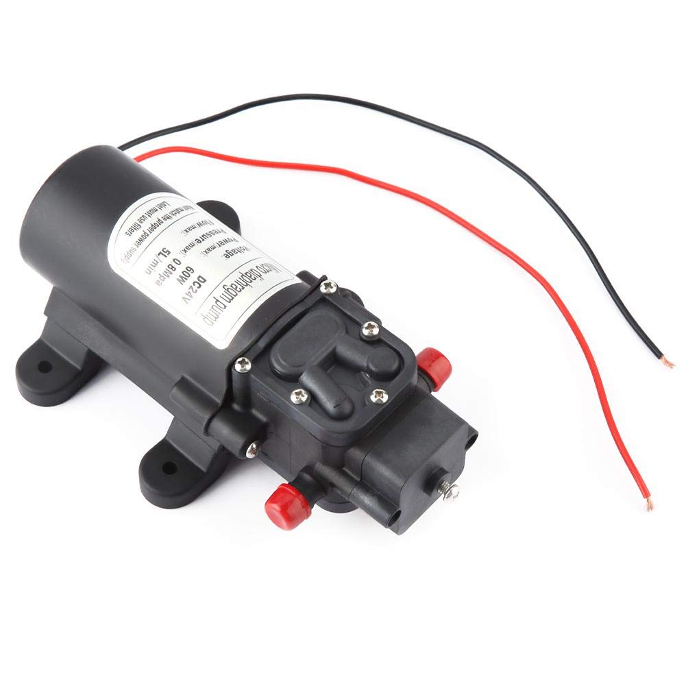 Micro pompe à diaphragme, 24V 5L/min Mini pompe à eau électrique à débit liquide 1.5m aspiration 60W pour pulvérisation de pesticides par pulvérisation d'eau, humidificateurs