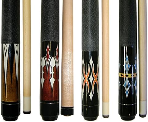 Iszy Billiards Pool Stick Set of 4-2-Piece Cue Sticks Made from Hardwood Canadian Maple Wood in 4 Billiards Accessories﻿, 58", (475441)