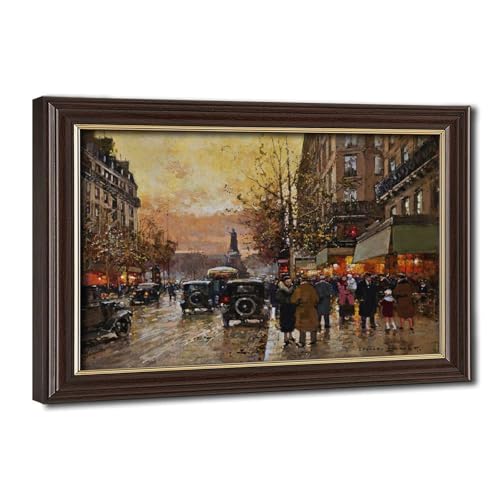Toile Edouard Leon Cortes Place de la République Paris pour salon