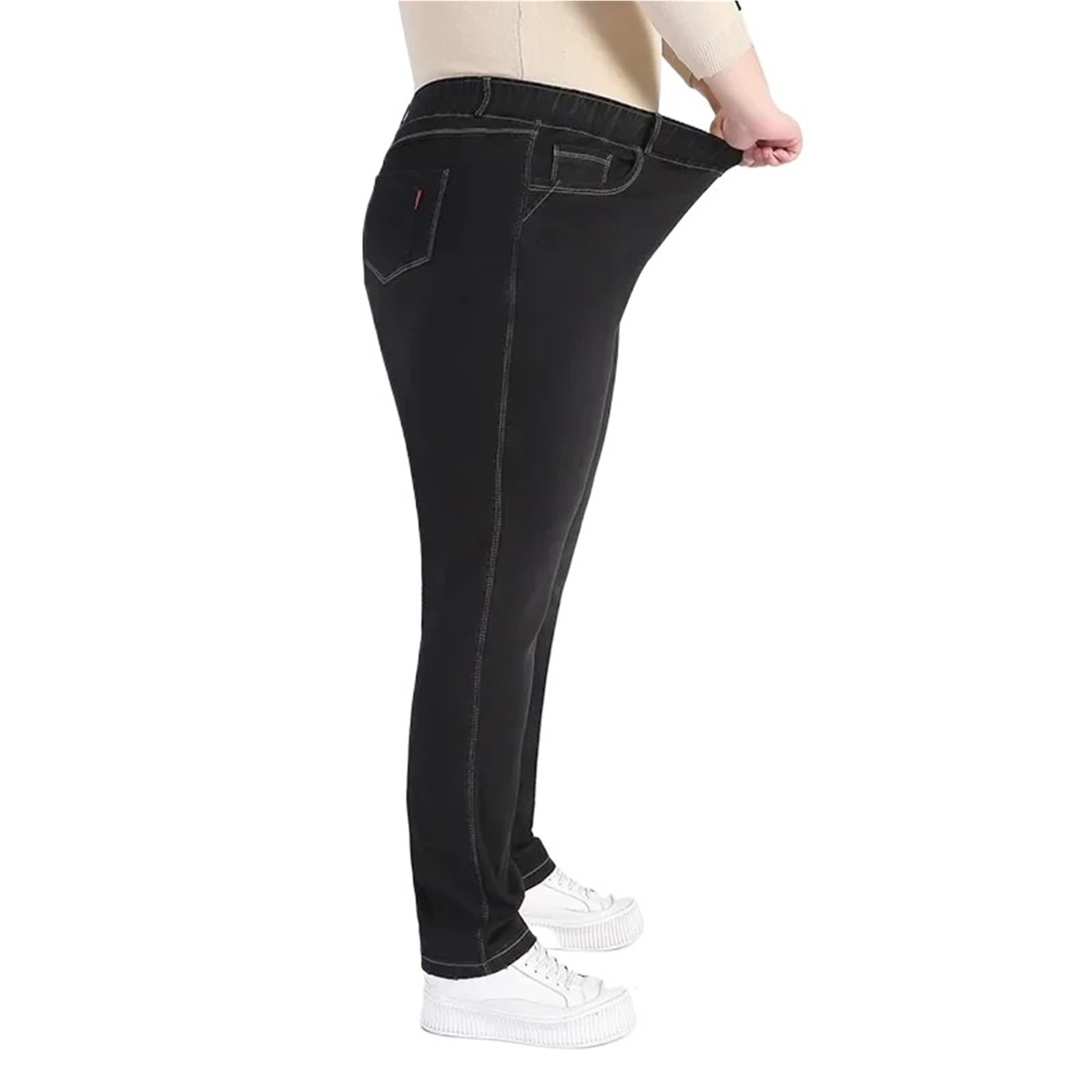 Vaqueros Mujer Pantalones Vaqueros elásticos Negros for Mujer, Talla 9XL, Holgados, de Talla Grande, for niña
