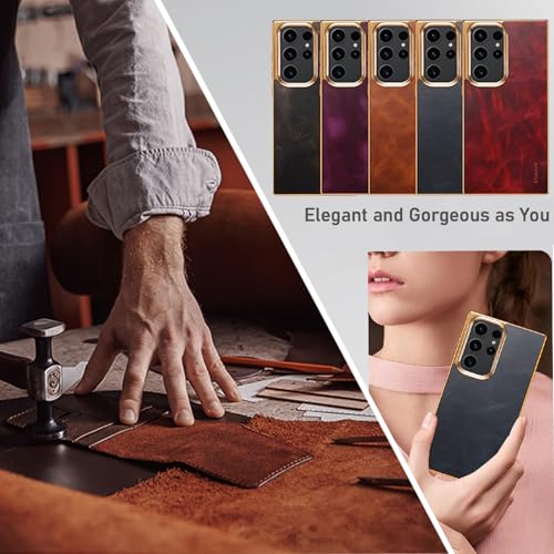 Coque Galaxy S26 Ultra en cuir finition huile-cire supérieure - 7