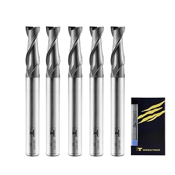 SPEED TIGER Micrograin Carbide Square End Mill - 2 Flute - ISE3/8 2T (5 Pieces, 3/8