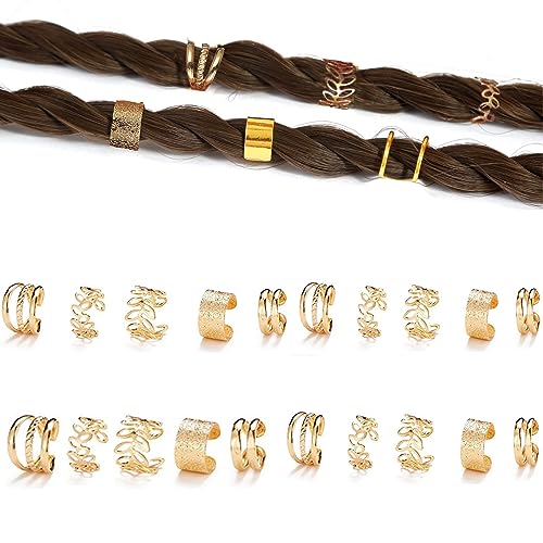 30 Accesorios para Trenzas y Dreadlocks en Estilo Dorado miniatura 5