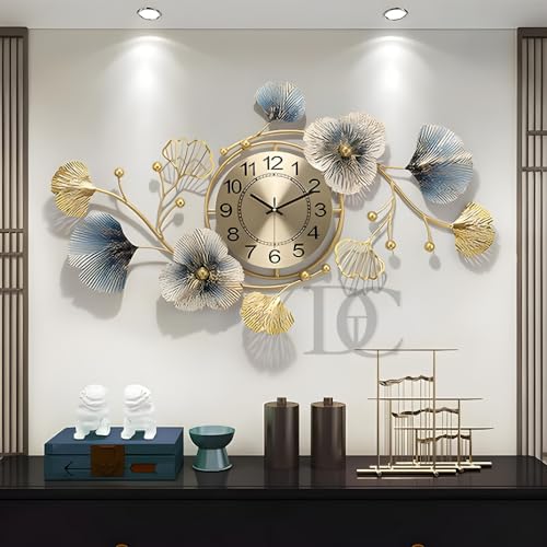 THE DECOR COMPANY Metal Analog Wall Clock - Floral Design with Si...