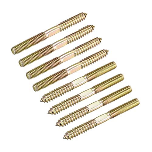 sourcing map Pernos de la suspensión de M10x100mm, tornillos de espiga de rosca de doble cabeza para muebles de madera