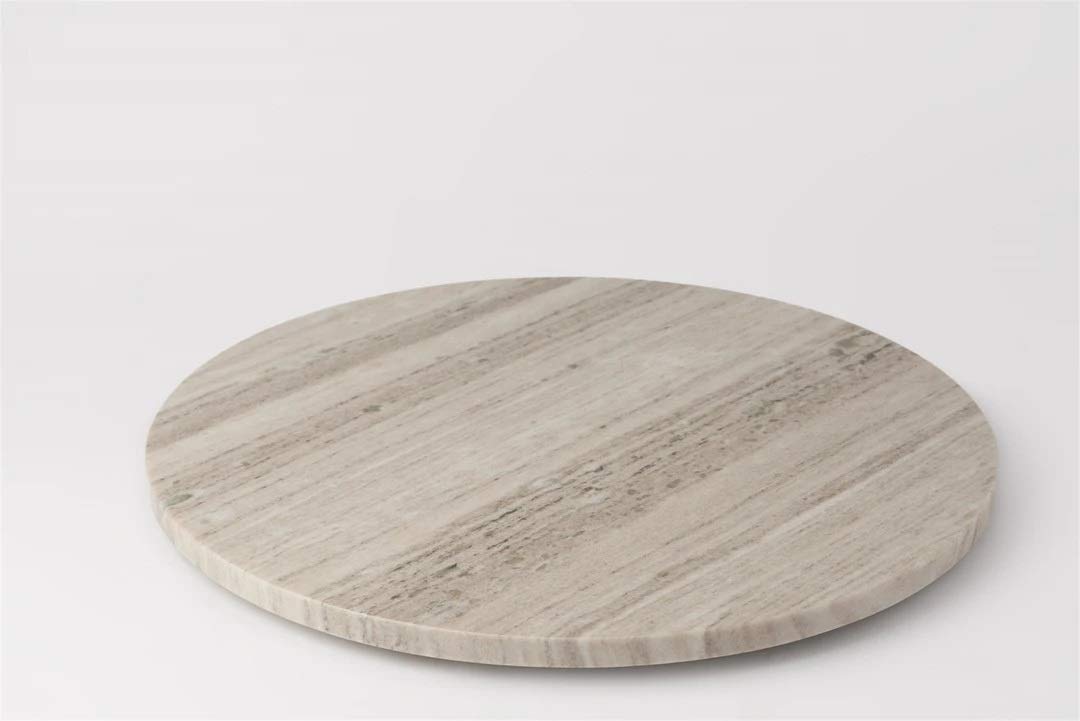 LAMAC CRAFTS Lazy Suzan/Cake Turntable/Rotating Cake Stand Lazy Susan Natural Marble Turntable Cake Decoration Rotating Turntable DIY Cake Turntable Dessert Shop Baking Tools (Beige)