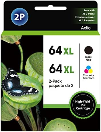 64XL Ink Cartridge Replacement for HP 64XL Ink Remanufactured Black and Color Combo Pack for Envy Photo 7858 7855 7120 7155 7158 7164 6255 6252 6232 Envy Inspire 7950e Tango Series Printer (2-Pack)