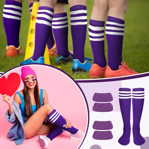 Image of Panitay 2 /12 /16 /24 Pairs Softball Soccer Socks Glitter Eye Black Stickers Team Spirit Accessories for Youth Women Sport Wear