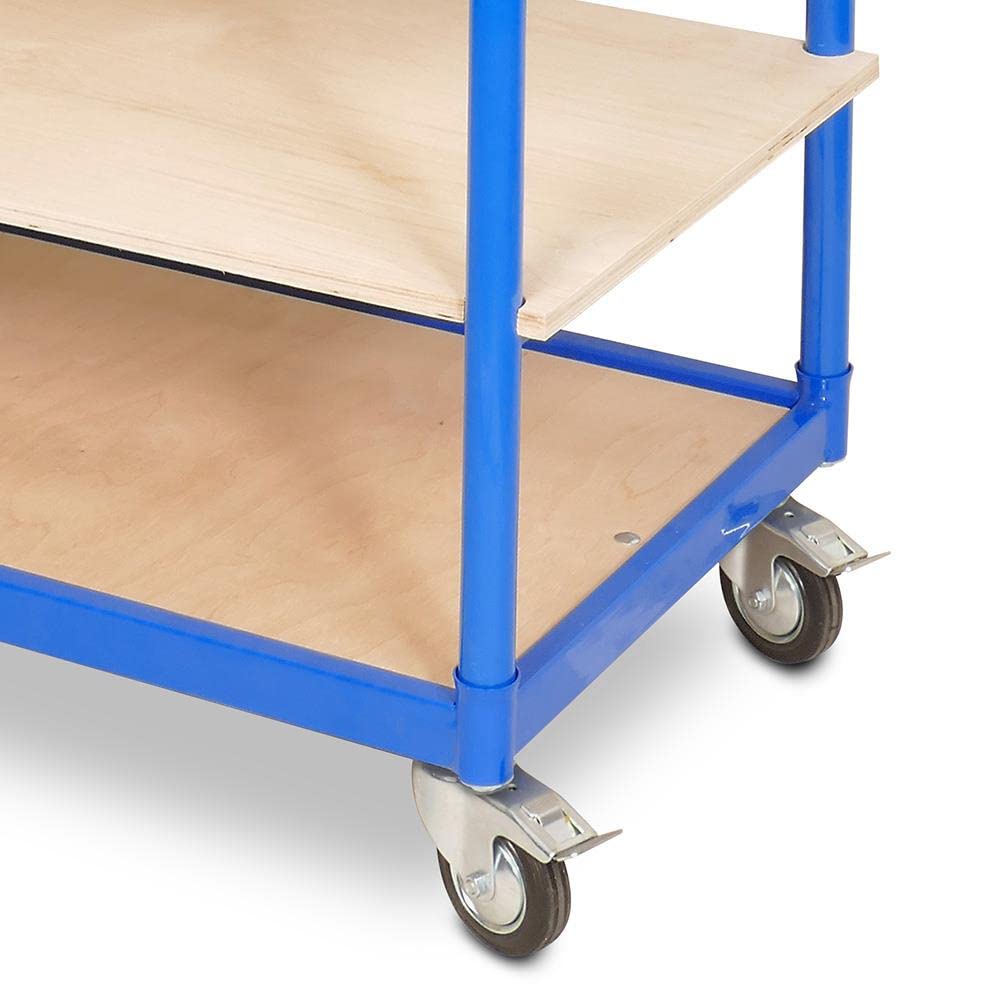 BRB Etagenwagen mit 5 Ebenen, 4 Lenkrollen, BxTxH 1050x500x1450 mm, Gesamttragkraft 250 kg
