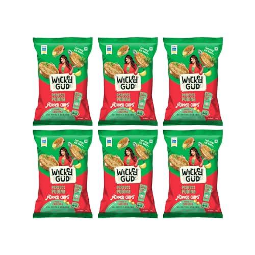 Image of Wickedgud Wickedgud Chickpea Popped Chips - Perfect Pudina 20gm | Pack of 6