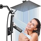 Shower Head Combo,10'' High Pressure Rain/Rainfall Shower Head / 3 Settings Handheld Shower Head Com