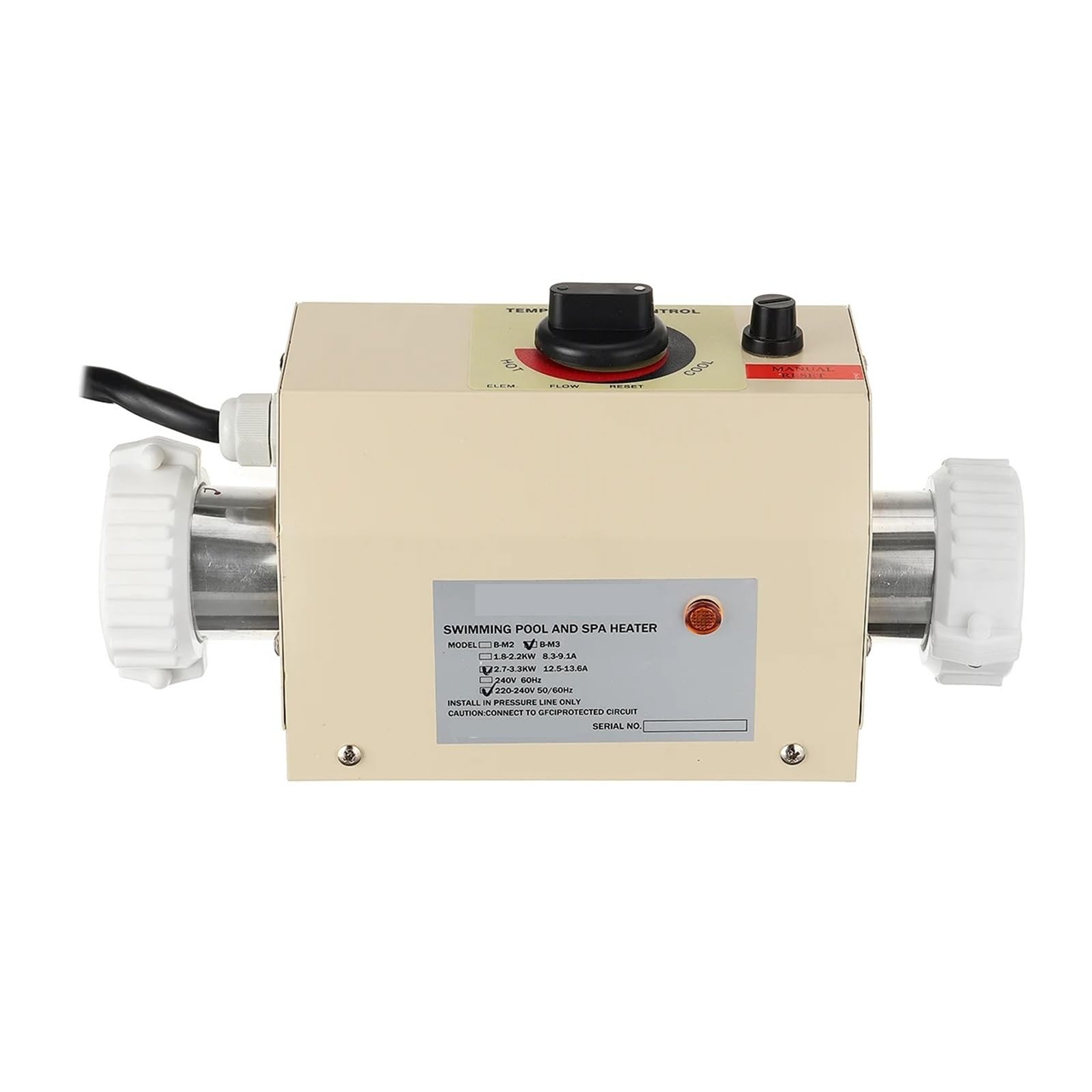 Pompa di Calore elettrica for Piscina da 3,3 kW, termostato for scaldabagno Invernale for Bagno Caldo, Spa Esterna Riscaldamento rapido ed efficiente