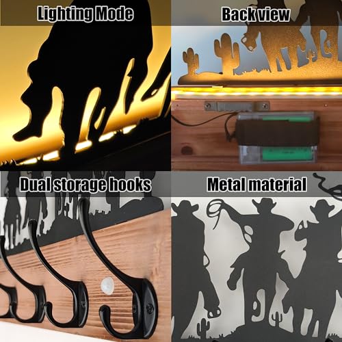 Qobumy QO-0434 Metal Western Cowboy Coat Hooks Wall Mounted thumb #6