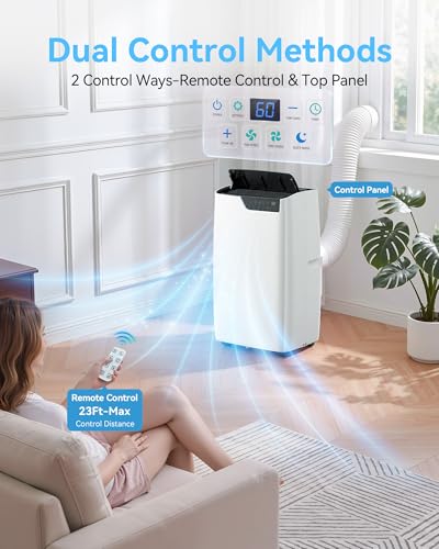 Image of 16,000 BTU Portable Air Conditioner Cools Up to 800 Sq.Ft, 5-in-1 Portable AC Unit with Cool, Fan, Dehumidifier, Sleep, 24H Timer,LED Display & Remote Window Kit for Bedroom Dorms Apartment
