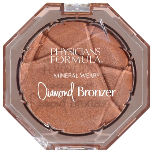Physicians Formula Mineral Wear Diamond Bronzer, Puder Brązujący z Witaminą E, Minimalizuje Widoczność Porów i Drobnych Zmarszczek, Hybryda Pudru i Serum, Bronze Gem